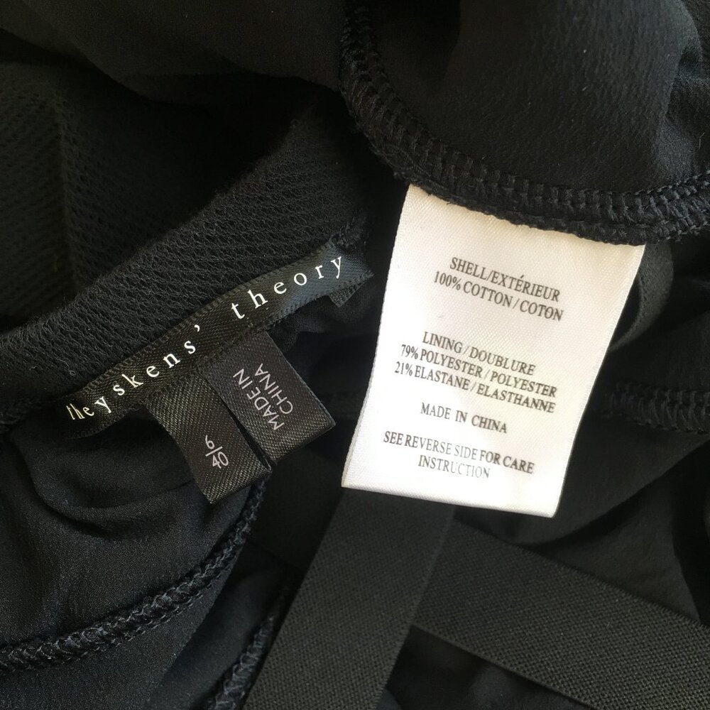Theyskens Theory Black Long Sleeve Mini Dress 4 6 Small Medium Mesh Cross Back - Picture 9 of 9